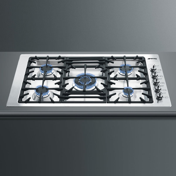 SMEG Classic 36'' Stainless Steel Gas 5 Burner Cooktop Wayfair